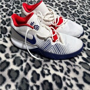 Nike White and Blue High-Top Sneakers